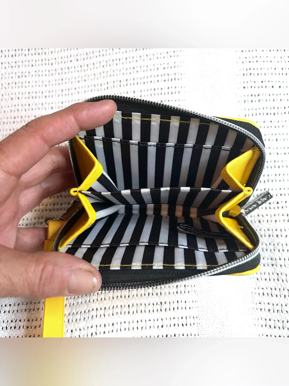 Marc Tetro Yellow Dachshund Wristlet Zip Around Wallet